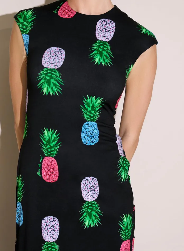 Fleur Du Mal Dresses Women Jersey Lace Up Dress Pineapple Print Fleur Du Mal Dresses Women Jersey Lace Up Dress Pineapple Print