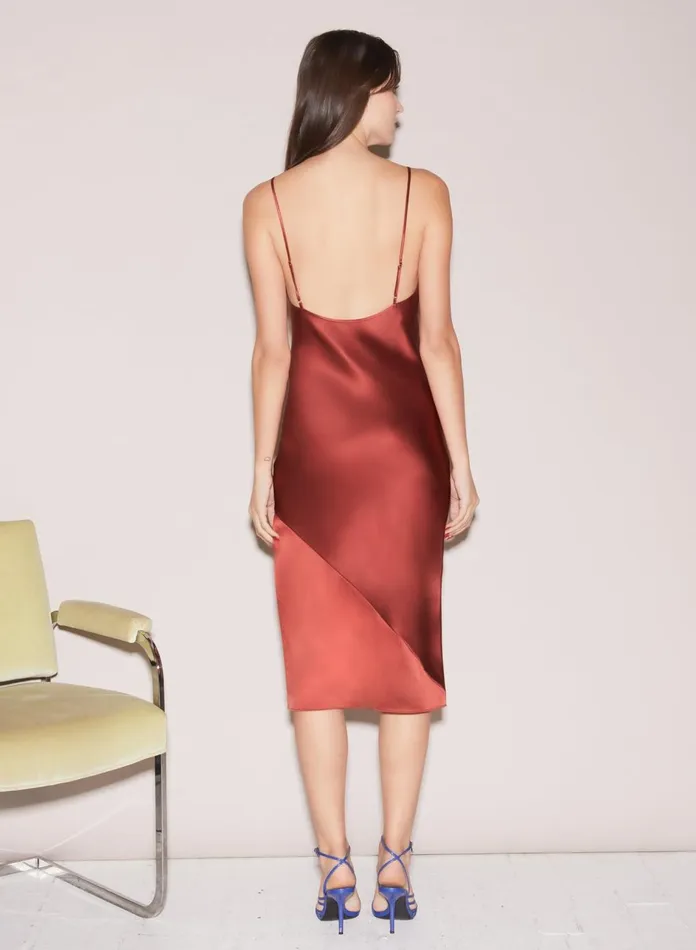 Fleur Du Mal Dresses Women Slip Dress Bronze Fleur Du Mal Dresses Women Slip Dress Bronze
