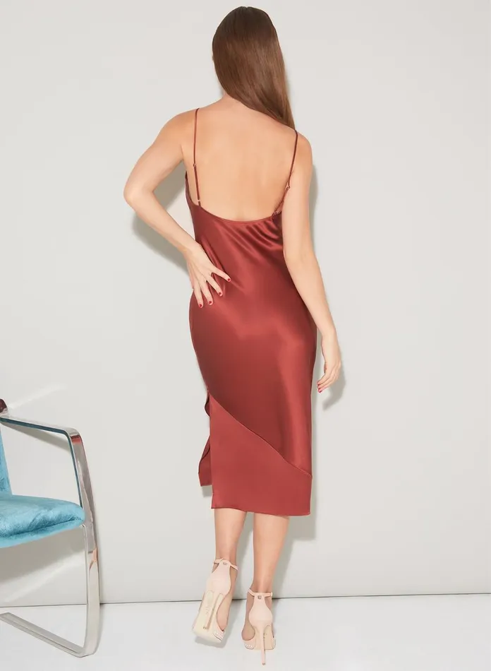 Fleur Du Mal Dresses Women Slip Dress Bronze Fleur Du Mal Dresses Women Slip Dress Bronze
