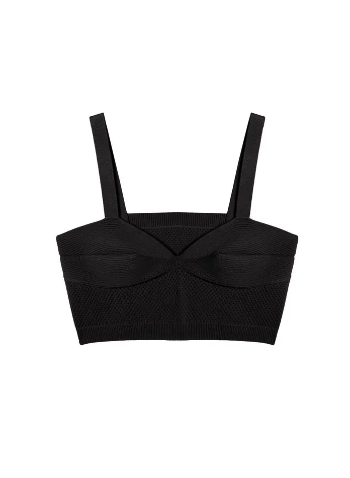 Fleur Du Mal Knitwear Women Knit Bralette Black Fleur Du Mal Knitwear Women Knit Bralette Black