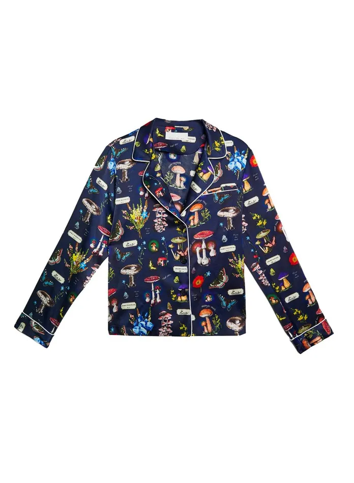 Fleur Du Mal Long Sleeve Women Fleur PJ Top Mushroom Print Fleur Du Mal Long Sleeve Women Fleur PJ Top Mushroom Print