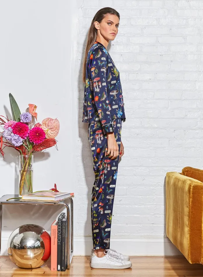 Fleur Du Mal Long Sleeve Women Fleur PJ Top Mushroom Print Fleur Du Mal Long Sleeve Women Fleur PJ Top Mushroom Print
