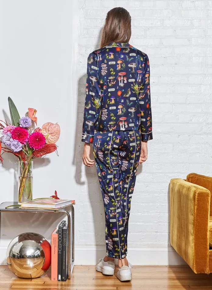 Fleur Du Mal Long Sleeve Women Fleur PJ Top Mushroom Print Fleur Du Mal Long Sleeve Women Fleur PJ Top Mushroom Print