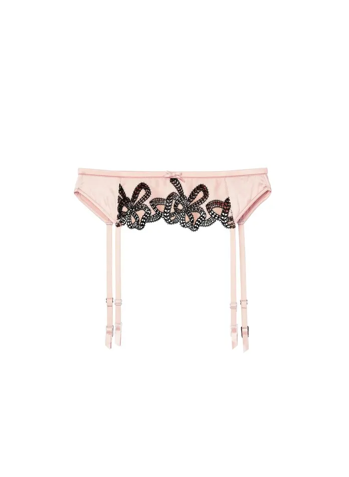 Fleur Du Mal Panties and Garters Women Bow Guipure Embroidery Garter Powder Pink Fleur Du Mal Panties and Garters Women Bow Guipure Embroidery Garter Powder Pink