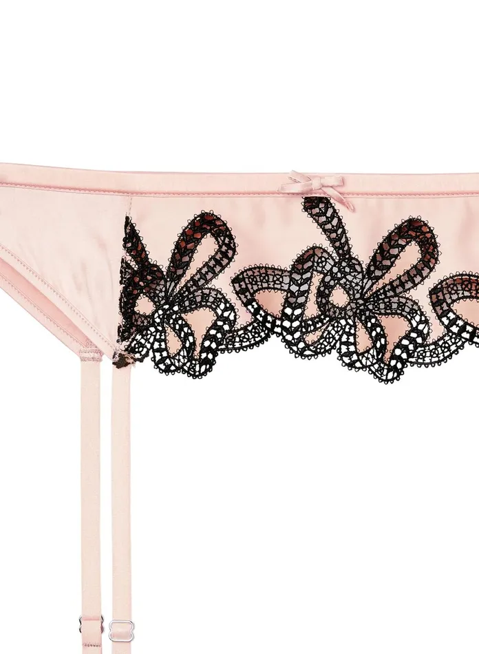 Fleur Du Mal Panties and Garters Women Bow Guipure Embroidery Garter Powder Pink Fleur Du Mal Panties and Garters Women Bow Guipure Embroidery Garter Powder Pink