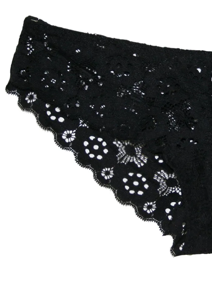 Fleur Du Mal Panties and Garters Women Crochet Lace Cheeky Black Fleur Du Mal Panties and Garters Women Crochet Lace Cheeky Black
