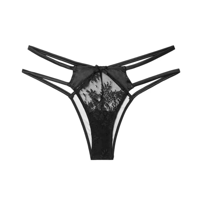 Fleur Du Mal Panties and Garters Women Frankie Lace Strappy Tanga Black Fleur Du Mal Panties and Garters Women Frankie Lace Strappy Tanga Black