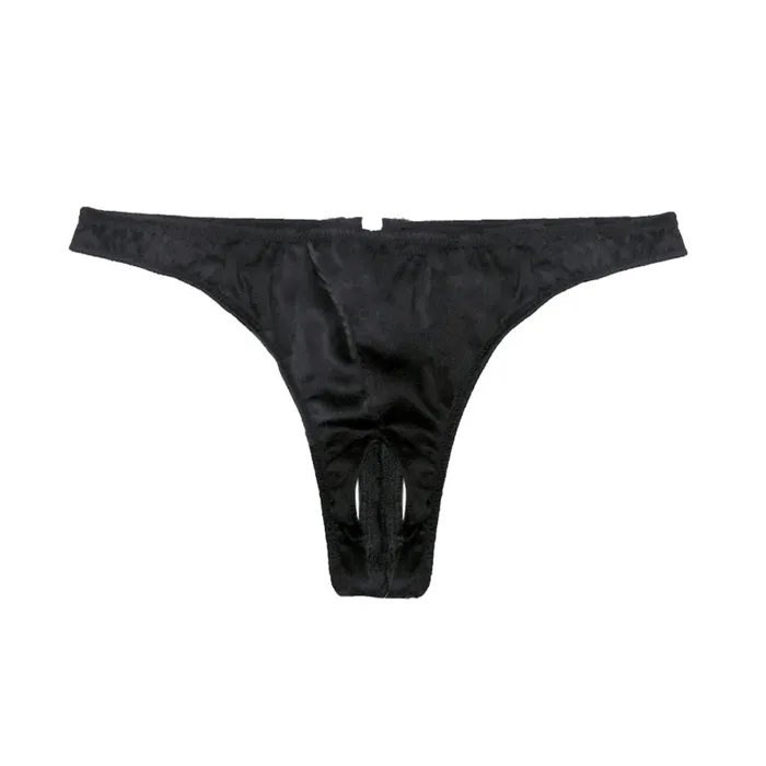 Fleur Du Mal Panties and Garters Women Luxe Crotchless Thong Black Fleur Du Mal Panties and Garters Women Luxe Crotchless Thong Black