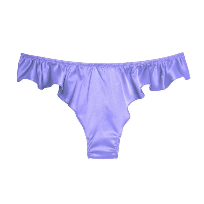 Fleur Du Mal Panties and Garters Women Luxe Flutter Panty Periwinkle Fleur Du Mal Panties and Garters Women Luxe Flutter Panty Periwinkle
