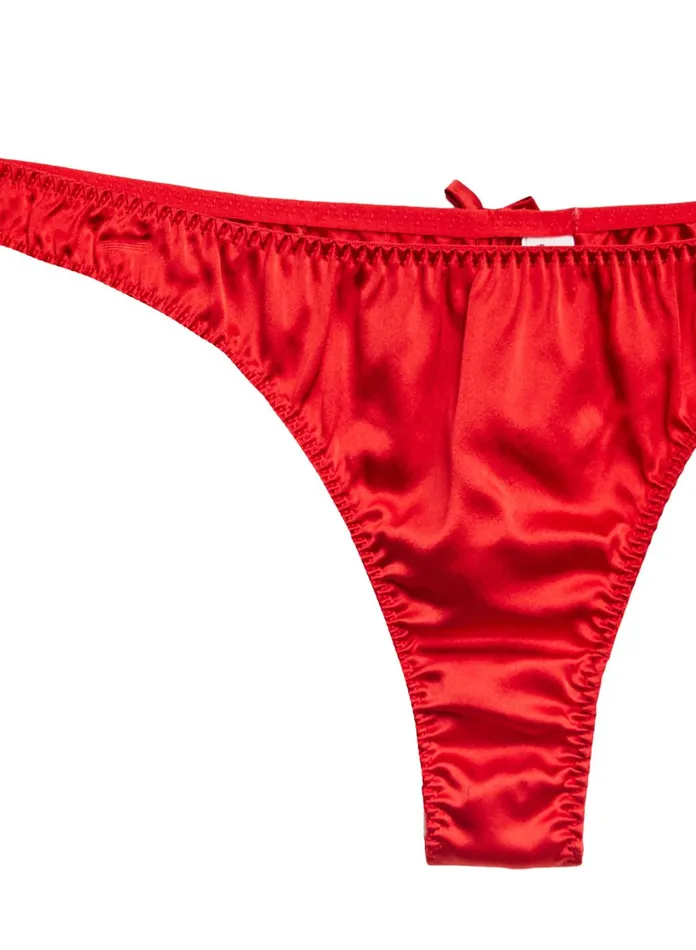 Fleur Du Mal Panties and Garters Women Luxe Thong Rouge Fleur Du Mal Panties and Garters Women Luxe Thong Rouge