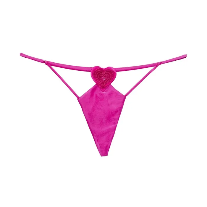 Fleur Du Mal Panties and Garters Women Queen Of Hearts V String Ultra Pink Fleur Du Mal Panties and Garters Women Queen Of Hearts V String Ultra Pink