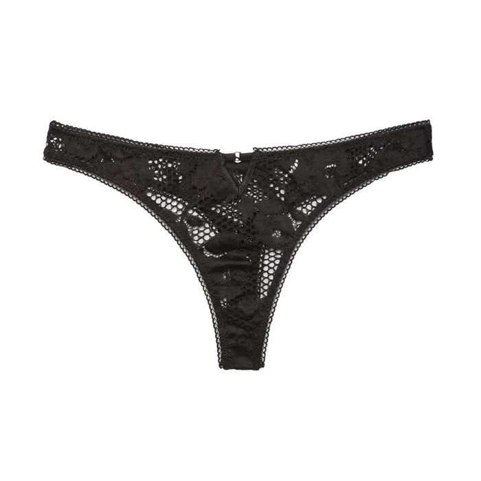 Fleur Du Mal Panties and Garters Women Rosalia Lace Thong Black Fleur Du Mal Panties and Garters Women Rosalia Lace Thong Black