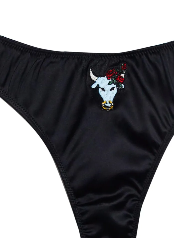 Fleur Du Mal Panties and Garters Women Taurus Zodiac Thong Taurus