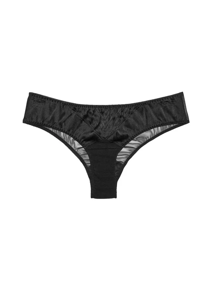 Fleur Du Mal Panties and Garters Women Top Stitch Hiphugger Black Fleur Du Mal Panties and Garters Women Top Stitch Hiphugger Black