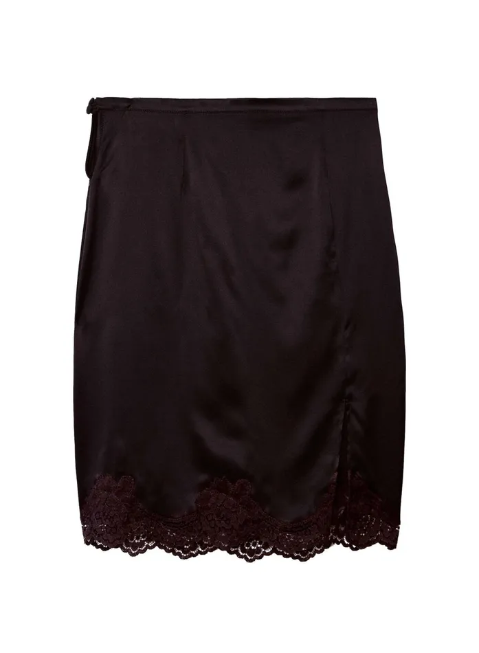 Fleur Du Mal Shorts and Skirts Women James Lace Slip Skirt Black