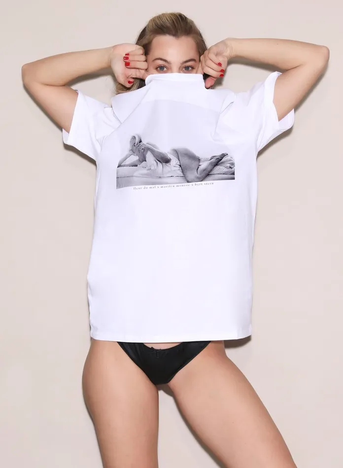 Fleur Du Mal TShirts and Short Sleeves Women Marilyn In Bed Tee Ivory Fleur Du Mal TShirts and Short Sleeves Women Marilyn In Bed Tee Ivory
