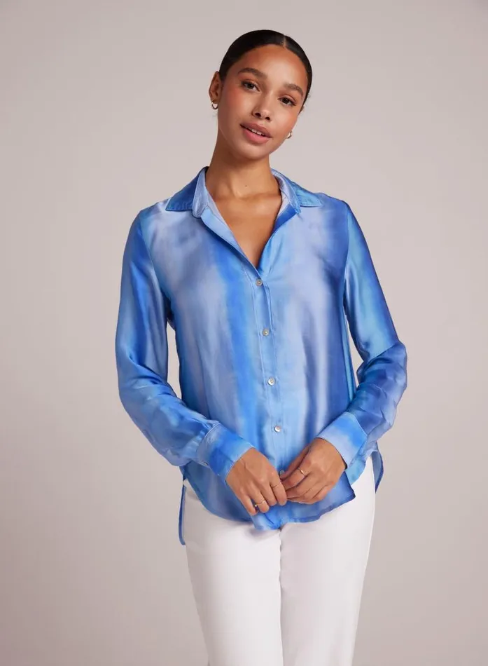 Flowy Button Down 8211 Marina Haze Print Women Bella Dahl Long Sleeve