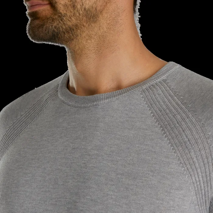 FootJoy Base MidLayers Men Crewneck Sweater Heather Grey FootJoy Base MidLayers Men Crewneck Sweater Heather Grey