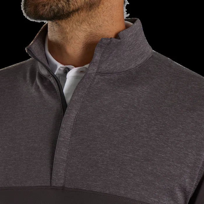 FootJoy Base MidLayers Men Heather Yoke HalfZip MidLayer Charcoal FootJoy Base MidLayers Men Heather Yoke HalfZip MidLayer Charcoal