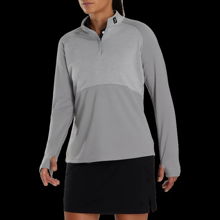 FootJoy Base MidLayers Women Heather Block HalfZip MidLayer 8211 FJ Tour Collar Grey