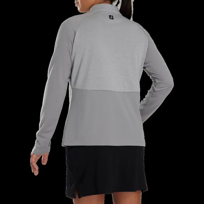FootJoy Base MidLayers Women Heather Block HalfZip MidLayer 8211 FJ Tour Collar Grey FootJoy Base MidLayers Women Heather Block HalfZip MidLayer 8211 FJ Tour Collar Grey