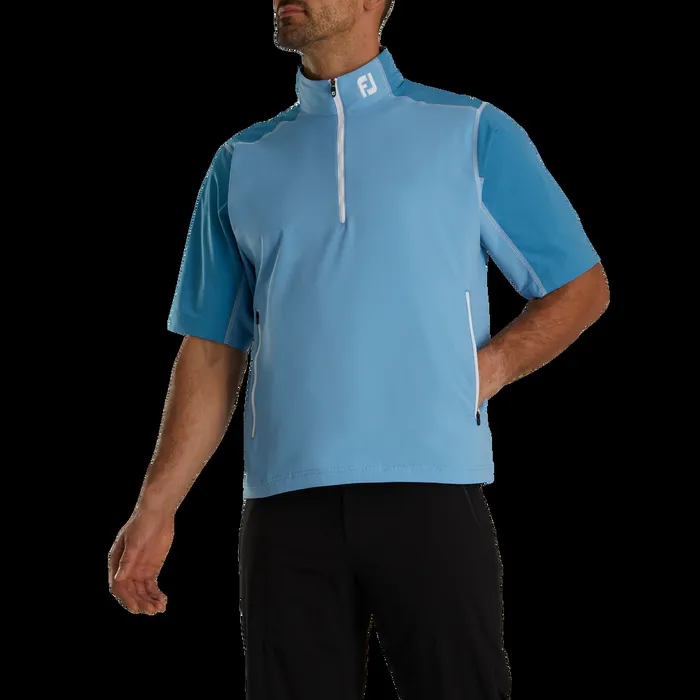 FootJoy Outer Layers Men Short Sleeve Sport Windshirt 8211 FJ Tour Collar Tonal Blue FootJoy Outer Layers Men Short Sleeve Sport Windshirt 8211 FJ Tour Collar Tonal Blue