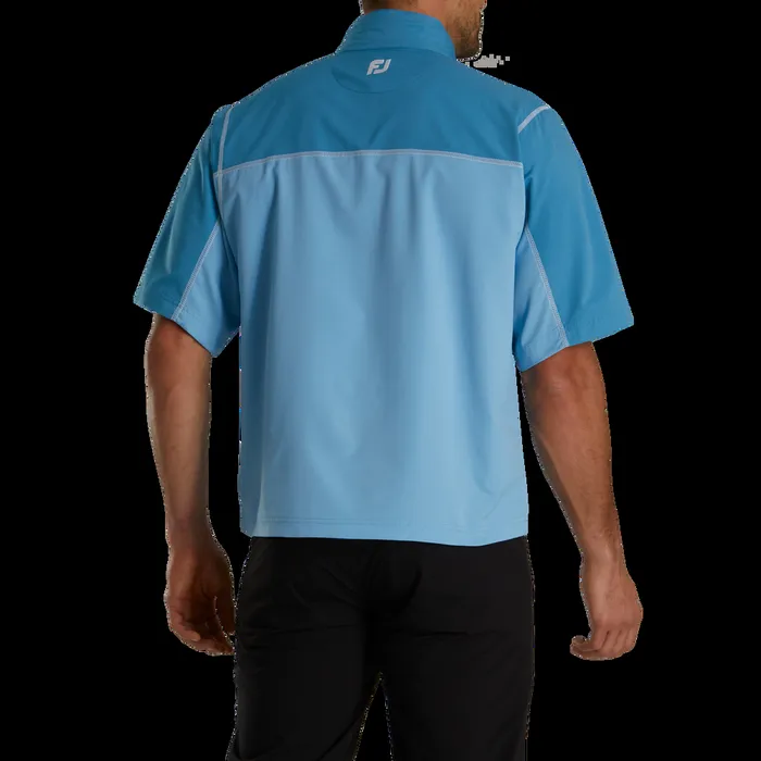 FootJoy Outer Layers Men Short Sleeve Sport Windshirt 8211 FJ Tour Collar Tonal Blue FootJoy Outer Layers Men Short Sleeve Sport Windshirt 8211 FJ Tour Collar Tonal Blue