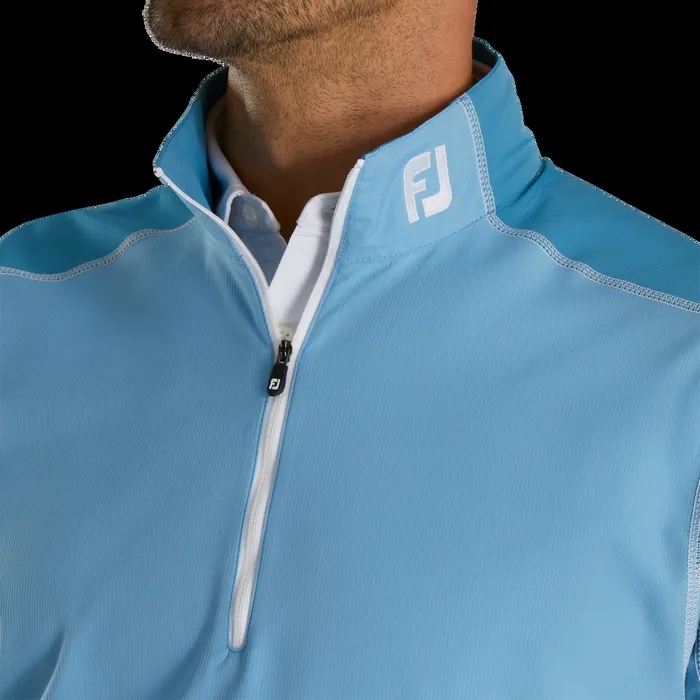 FootJoy Outer Layers Men Short Sleeve Sport Windshirt 8211 FJ Tour Collar Tonal Blue FootJoy Outer Layers Men Short Sleeve Sport Windshirt 8211 FJ Tour Collar Tonal Blue