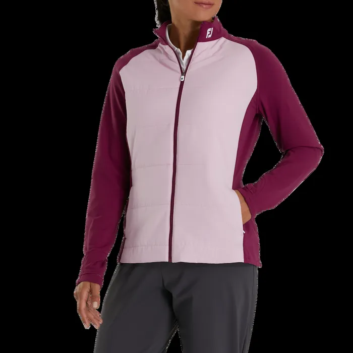 FootJoy Outer Layers Women Hybrid Jacket 8211 FJ Tour Logo Fig Pink