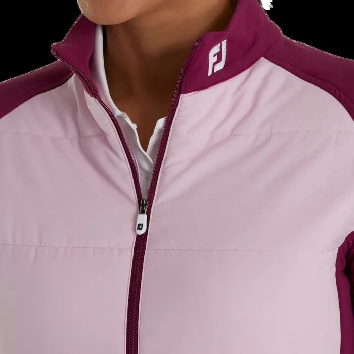 FootJoy Outer Layers Women Hybrid Jacket 8211 FJ Tour Logo Fig Pink FootJoy Outer Layers Women Hybrid Jacket 8211 FJ Tour Logo Fig Pink