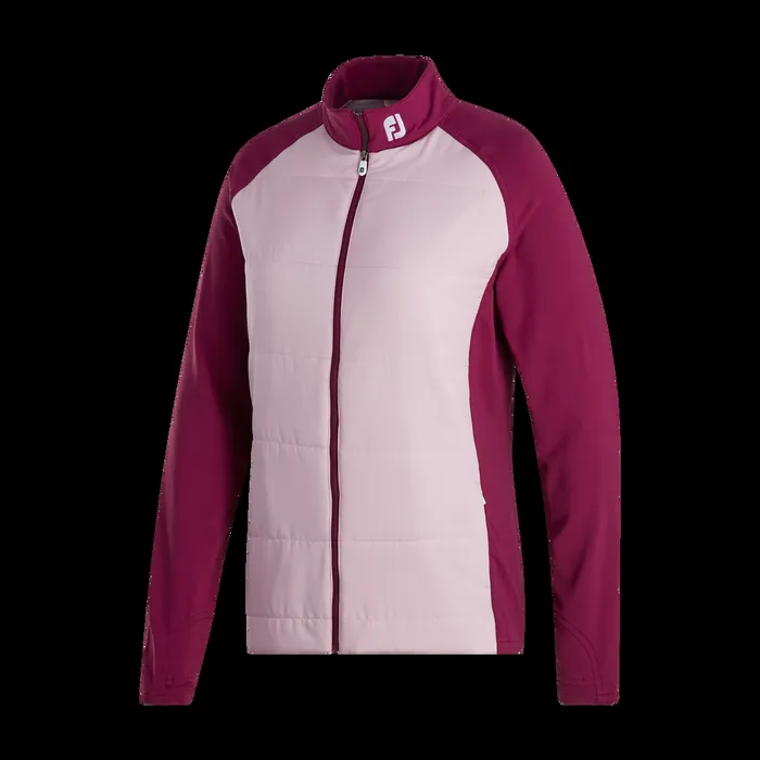 FootJoy Outer Layers Women Hybrid Jacket 8211 FJ Tour Logo Fig Pink FootJoy Outer Layers Women Hybrid Jacket 8211 FJ Tour Logo Fig Pink