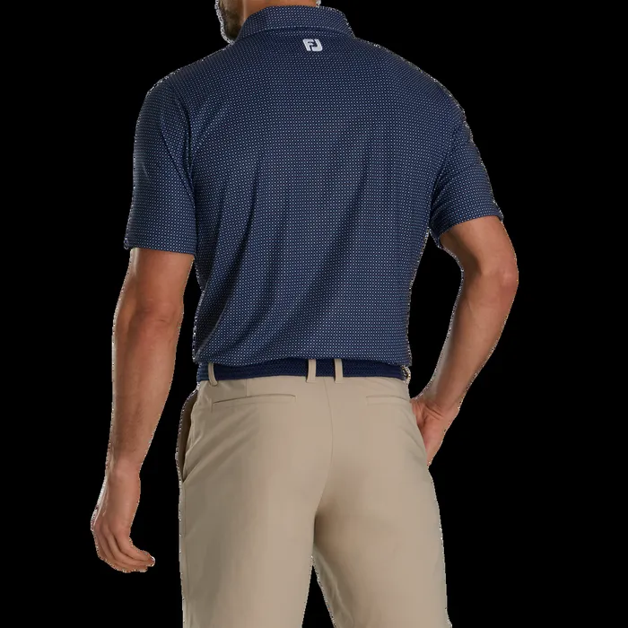 FootJoy Shirts Men Dot Geo Lisle Navy Light Blue White FootJoy Shirts Men Dot Geo Lisle Navy Light Blue White