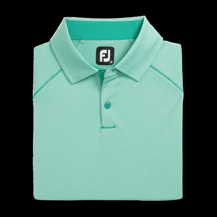 FootJoy Shirts Men Geo Jacquard Emerald White