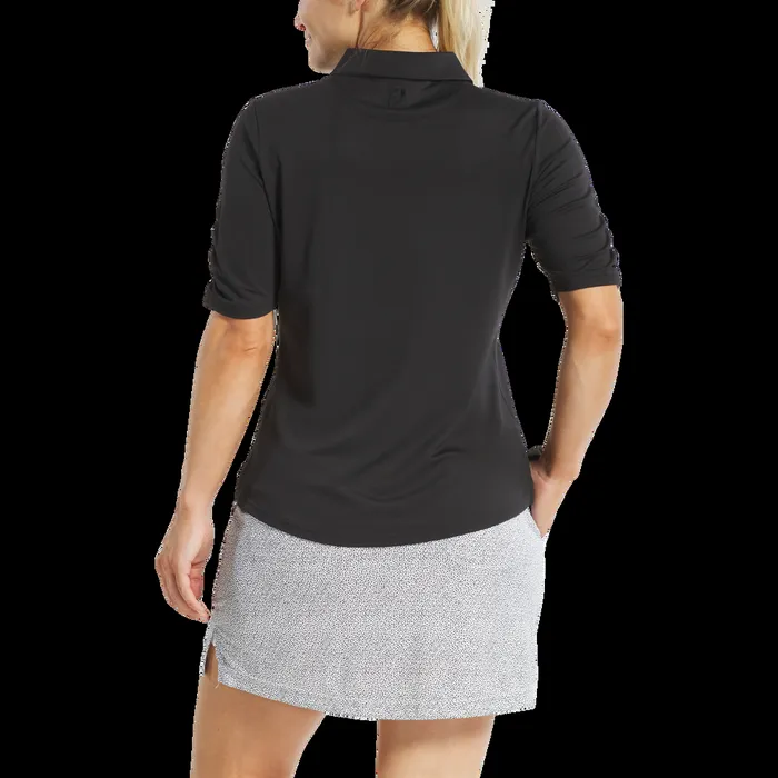 FootJoy Shirts Women Ruched Half Sleeve Black FootJoy Shirts Women Ruched Half Sleeve Black