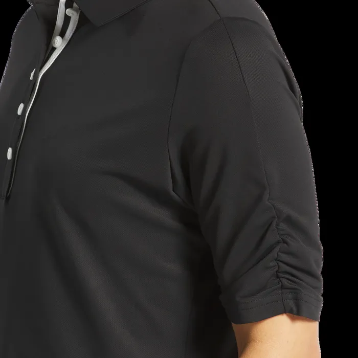 FootJoy Shirts Women Ruched Half Sleeve Black FootJoy Shirts Women Ruched Half Sleeve Black