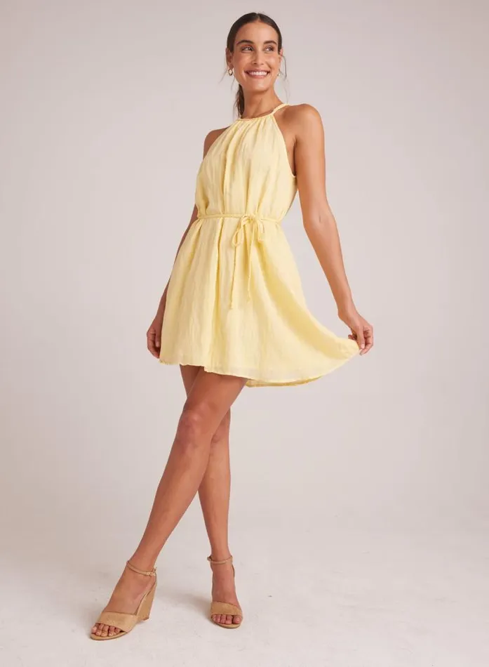 Gathered Halter Dress With Braided Belt 8211 Citron Yellow Women Bella Dahl Mini Dresses Gathered Halter Dress With Braided Belt 8211 Citron Yellow Women Bella Dahl Mini Dresses