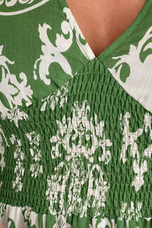 Girl In Mind CoOrds Dorothy Border Print Maxi Dress Green 8211 Women