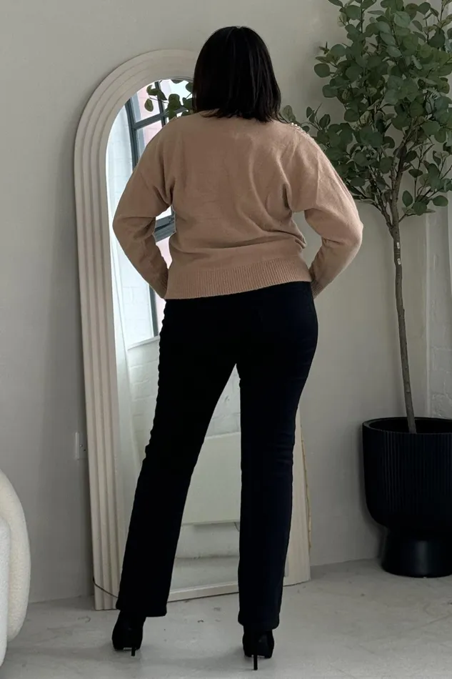 Girl In Mind Knitwear Sia Camel Knit With Pearl and Sequin Wing Detail Jumper 8211 Women Girl In Mind Knitwear Sia Camel Knit With Pearl and Sequin Wing Detail Jumper 8211 Women