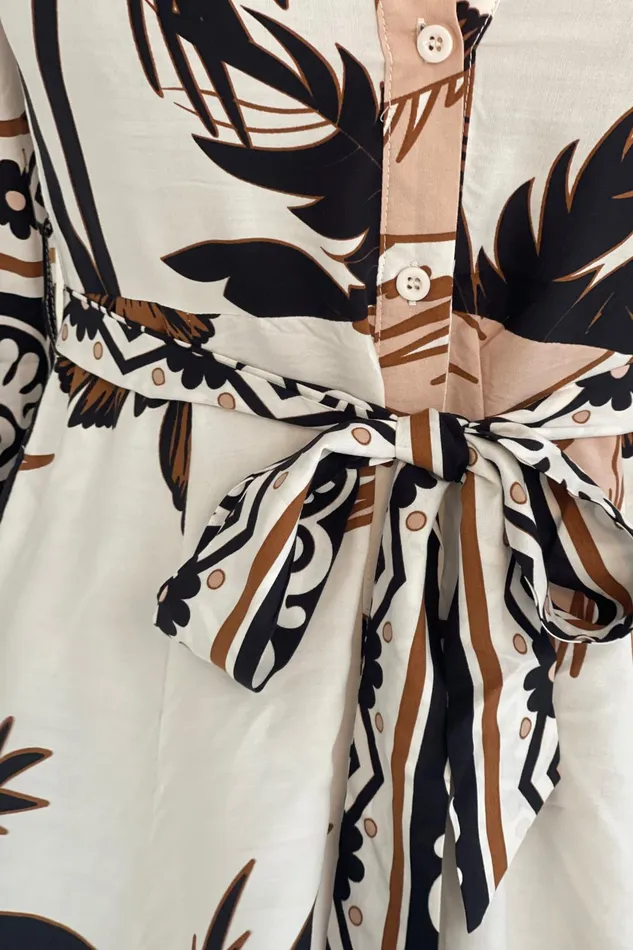Girl In Mind Maxi Dresses Angela Palm Print Shirt Maxi Dress 8211 Women