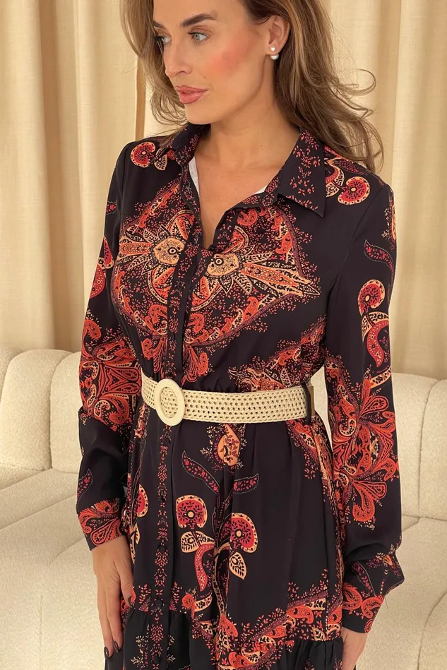 Girl In Mind Maxi Dresses Bowie Tiered Maxi Shirt Dress In Black 8211 Women