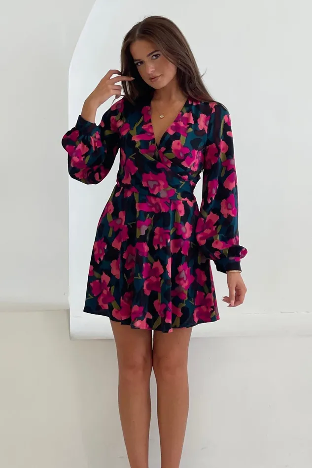 Girl In Mind Mini Dresses Ruth Floral Wrap Mini Skater Dress 8211 Women
