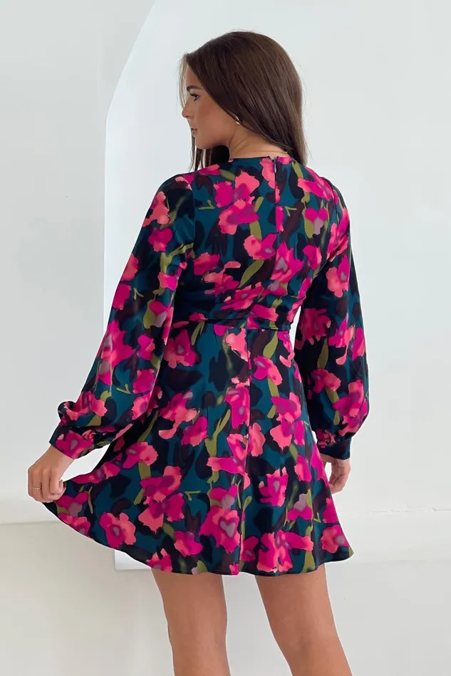 Girl In Mind Mini Dresses Ruth Floral Wrap Mini Skater Dress 8211 Women