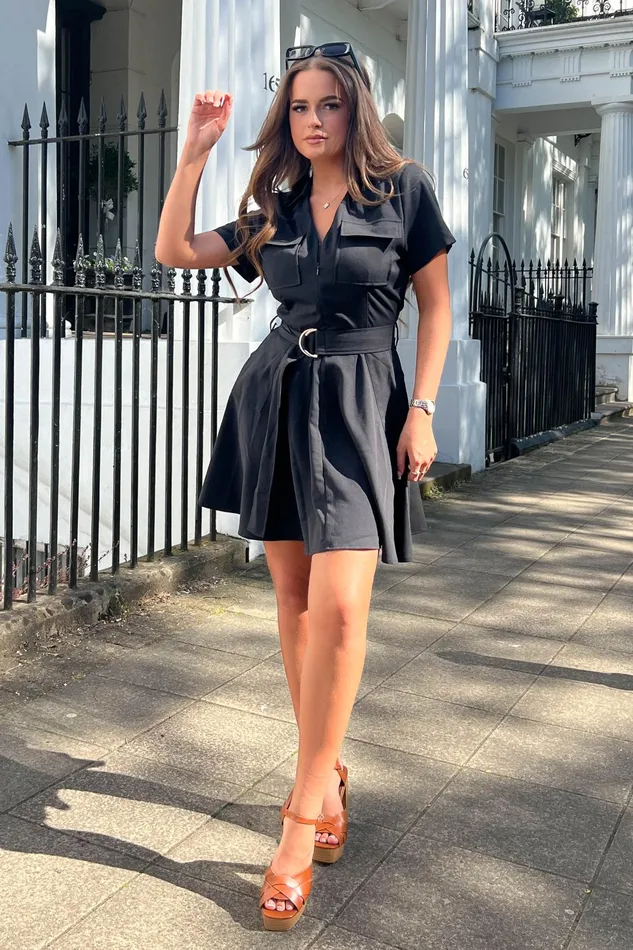 Girl In Mind Skater Dresses Willa Black Military Style Dress 8211 Women