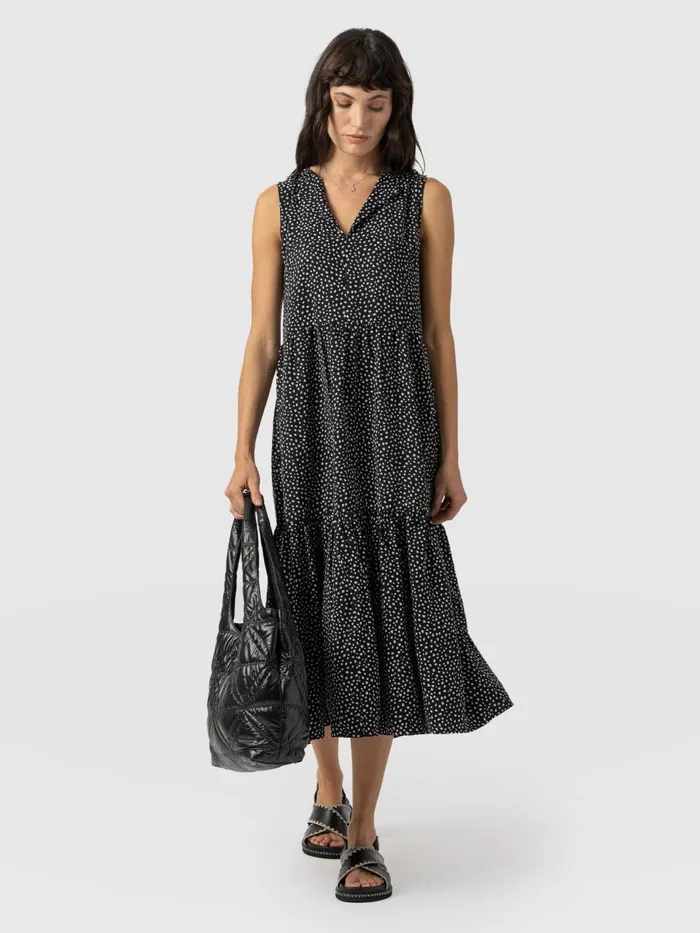 Greenwich Dress 8211 Black Spot Tencel Black Spot Tencel Women Saint And Sofia Dresses