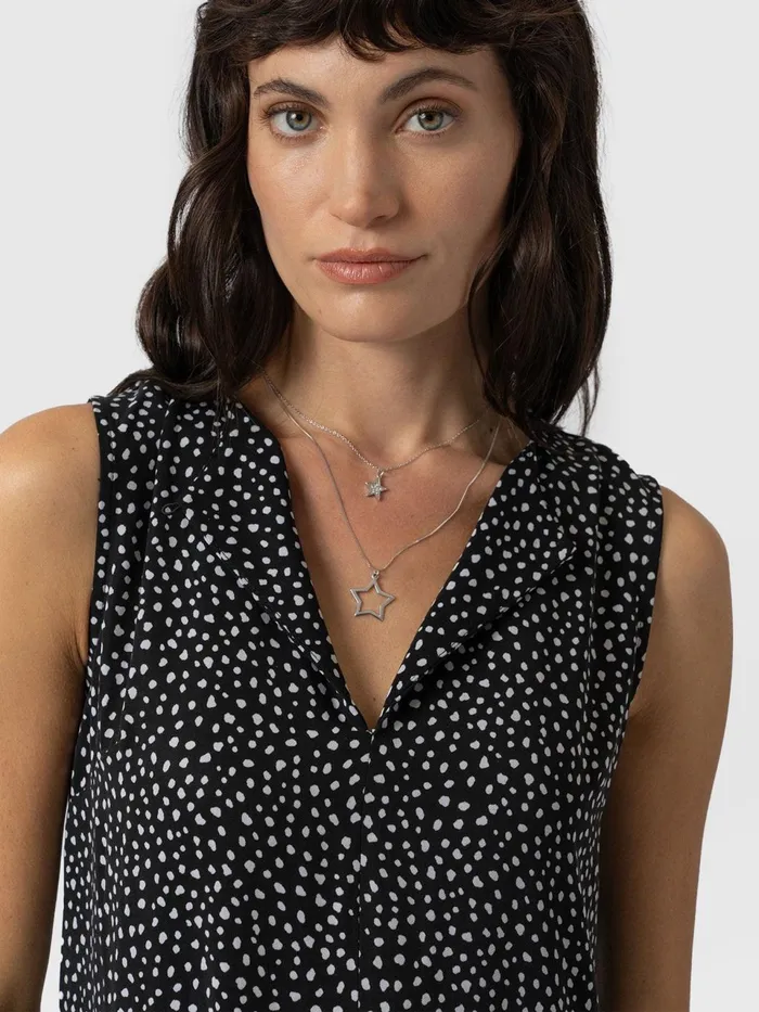 Greenwich Dress 8211 Black Spot Tencel Black Spot Tencel Women Saint And Sofia Dresses