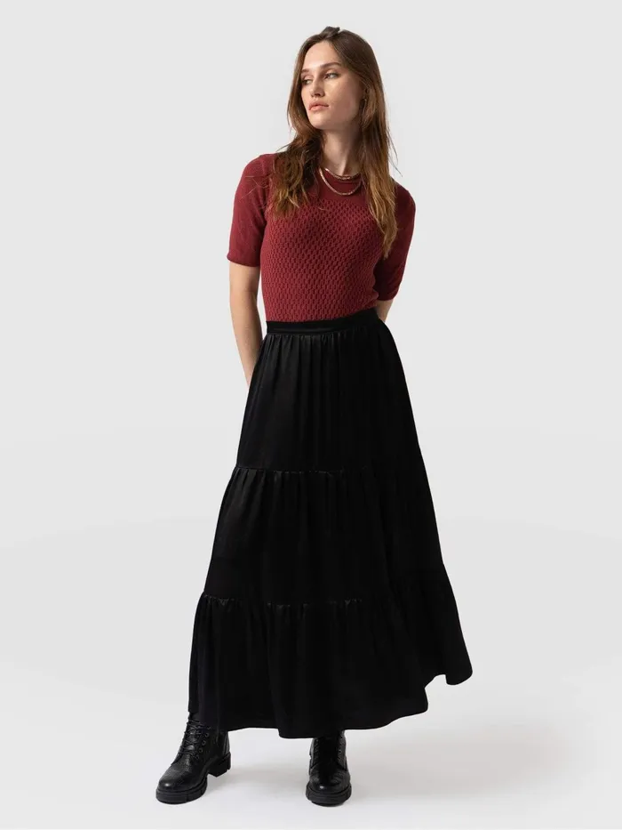 Greenwich Skirt 8211 Gloss Black Gloss Black Women Saint And Sofia Skirts