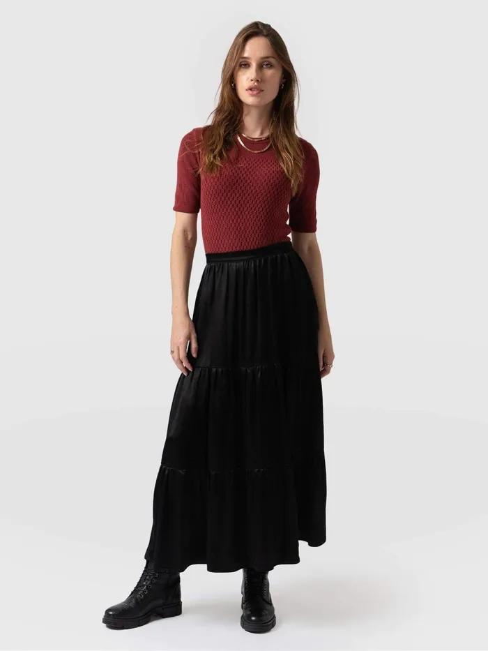 Greenwich Skirt 8211 Gloss Black Gloss Black Women Saint And Sofia Skirts