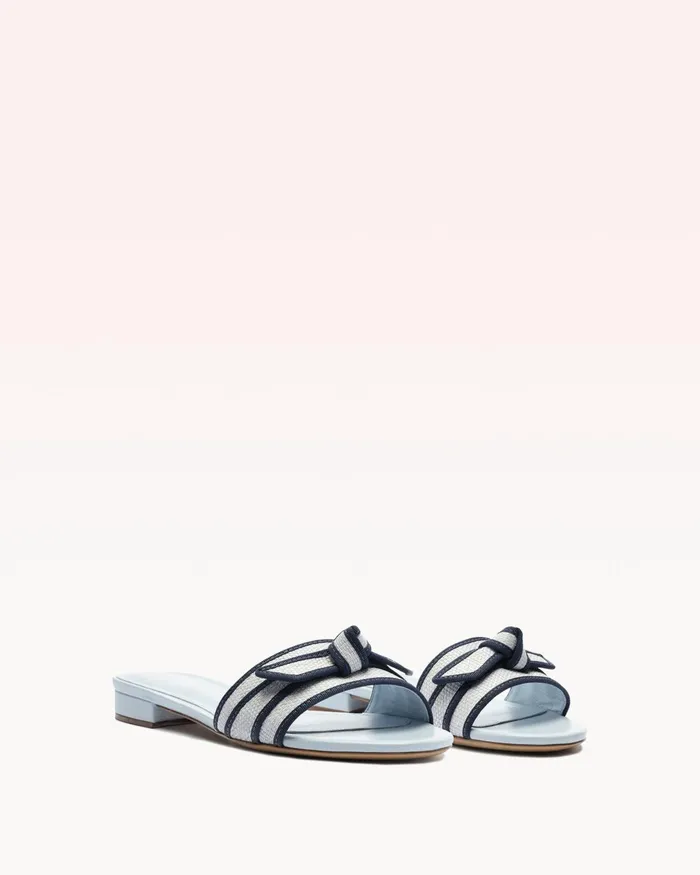 Grosgrain Raffia Flat Serene Blueoceana Women Alexandre Birman Flats