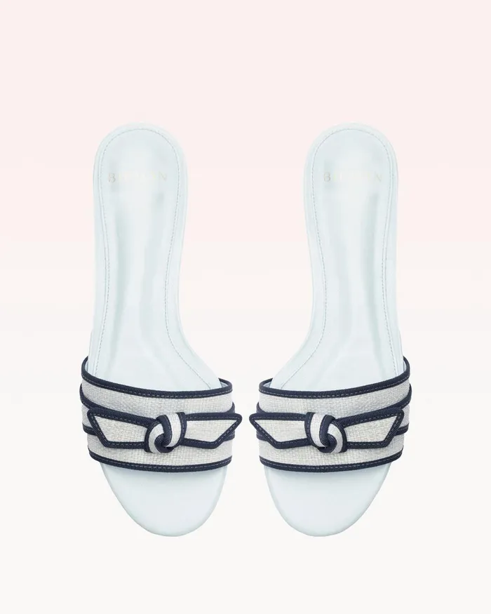 Grosgrain Raffia Flat Serene Blueoceana Women Alexandre Birman Flats