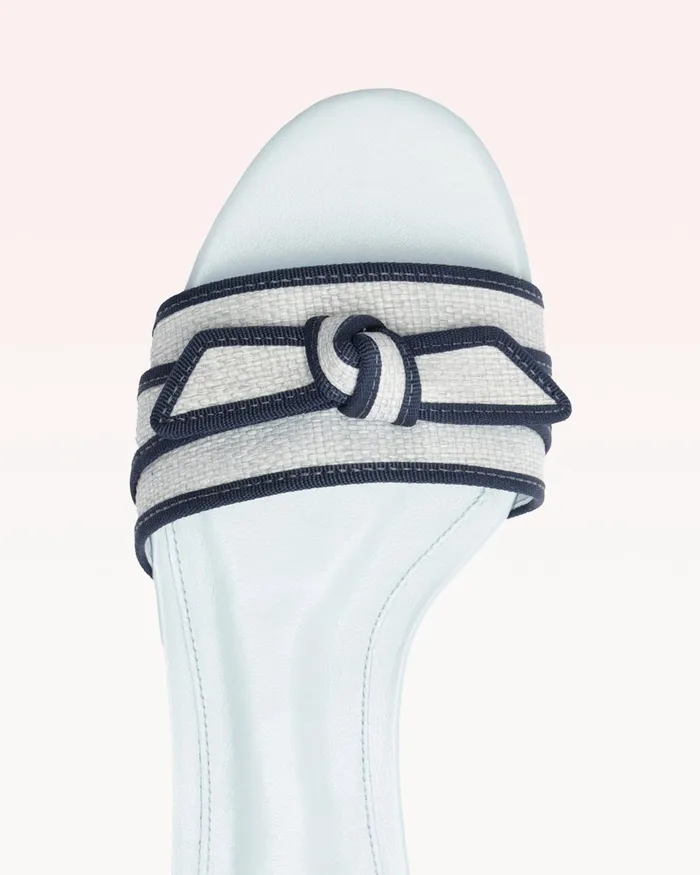 Grosgrain Raffia Flat Serene Blueoceana Women Alexandre Birman Flats